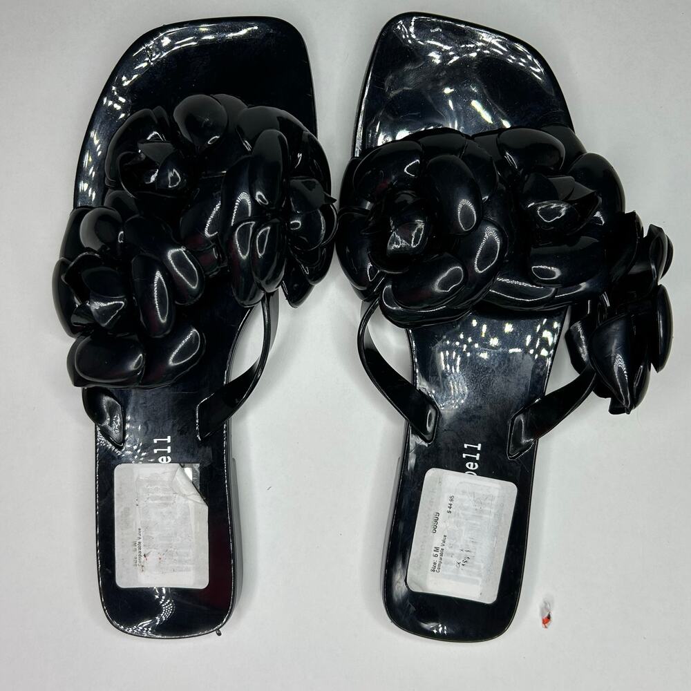 Jeffrey Campbell Jelly Flip Flop Sandal/ size 6M eur 37- black‎ shiny women